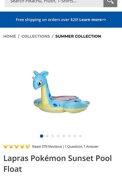 Pokémon Center Lapras Pool Float - Sunset Collection Inflatable - New - Picture 5 of 6